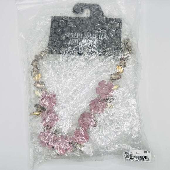 VERA WANG - Choker Necklace - Pink Enamel Flowers - Picture 5 of 5